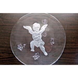 Vintage Christmas Serving Plate Smith Glass 13" Christmas Platter Plate (in Box)